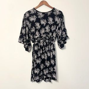 TOPSHOP Black and White Floral Cutout Mini Dress